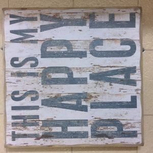 Happy place wooden sign